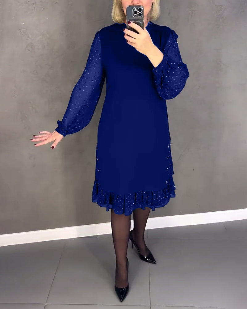 Aubrey | Long-sleeved polka dot dress