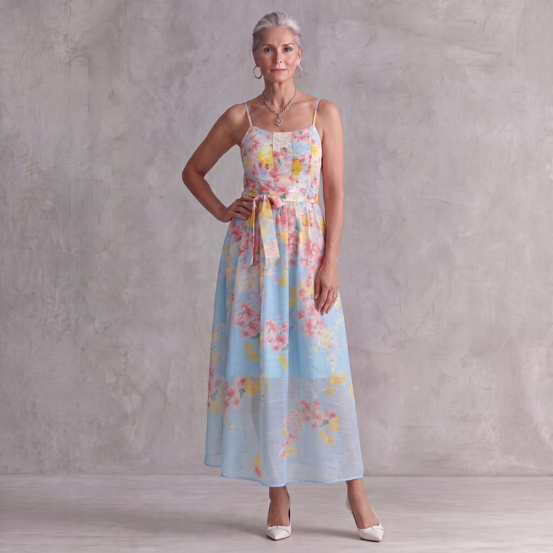 Julie Watercolor Floral Cami Maxi Dress