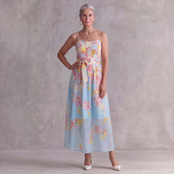 Julie Watercolor Floral Cami Maxi Dress