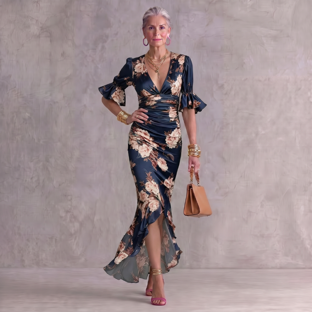 Shelby V-Neck Maxi Wedding Guest Dress