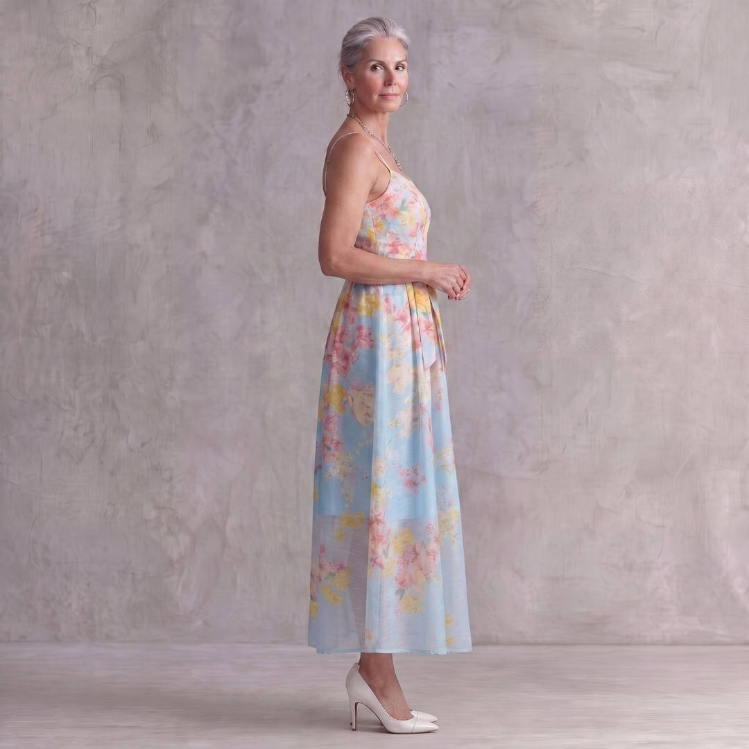 Julie Watercolor Floral Cami Maxi Dress