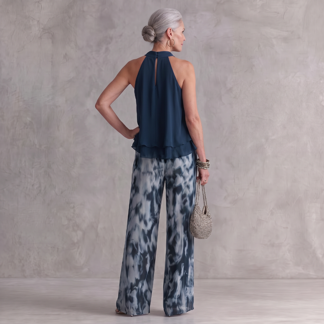Ludovica elegant chiffon two-piece set