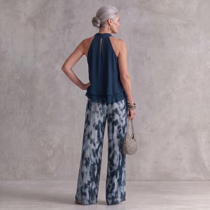 Ludovica elegant chiffon two-piece set