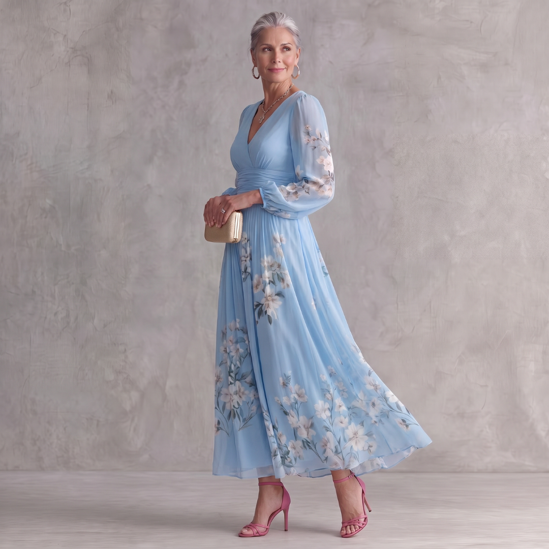 Rosa Feminine Flowing Maxi Dress