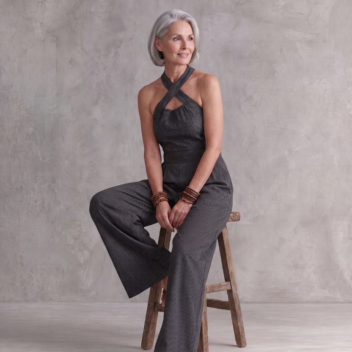 Bianca Jumpsuit with elegant crossover neckline