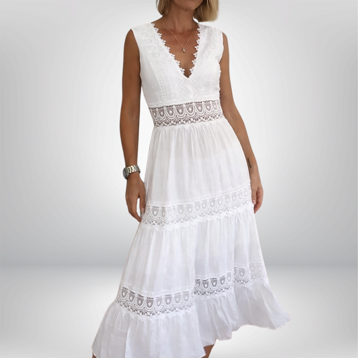 Heather | Elegant Lace Dress with V-Neck