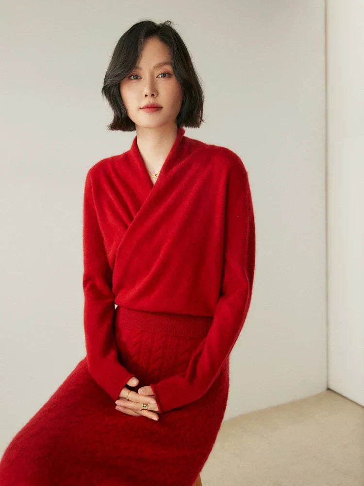 Rose | Women’s Elegant Wrap Crossover Chic Sweater