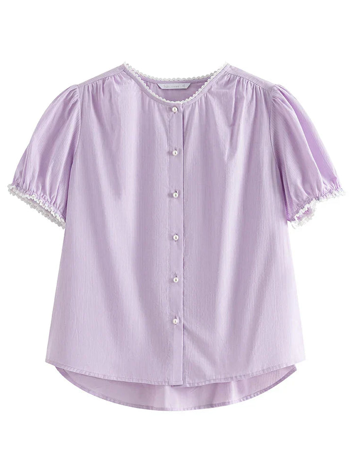Amélie Violette Cotton Blouse