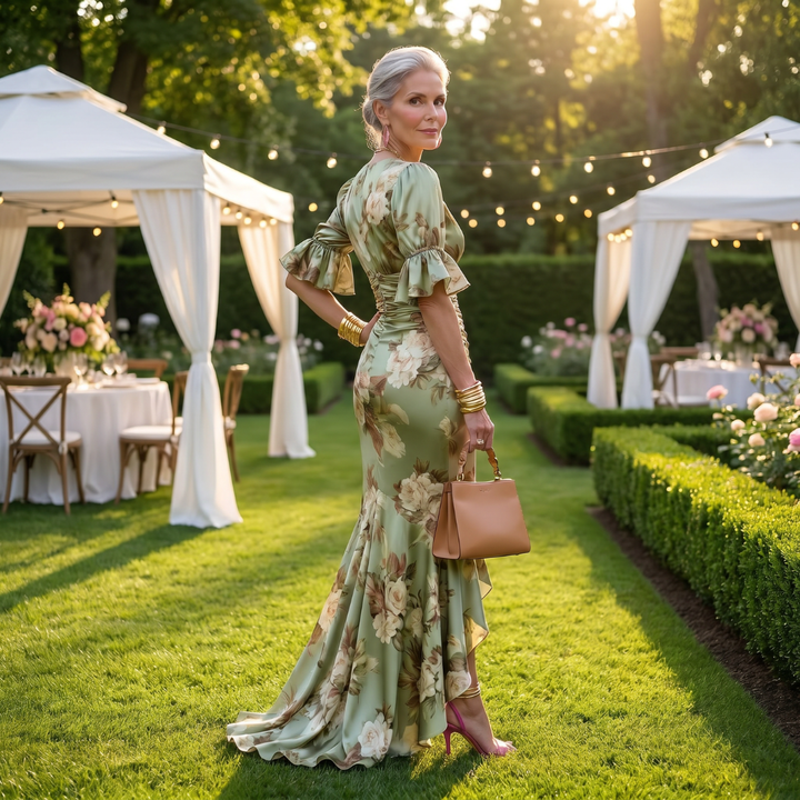 Shelby V-Neck Maxi Wedding Guest Dress