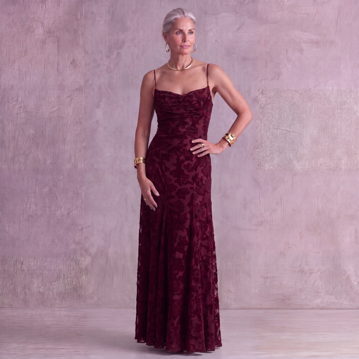 Helia Floral Pattern Sleeveless Maxi Dress