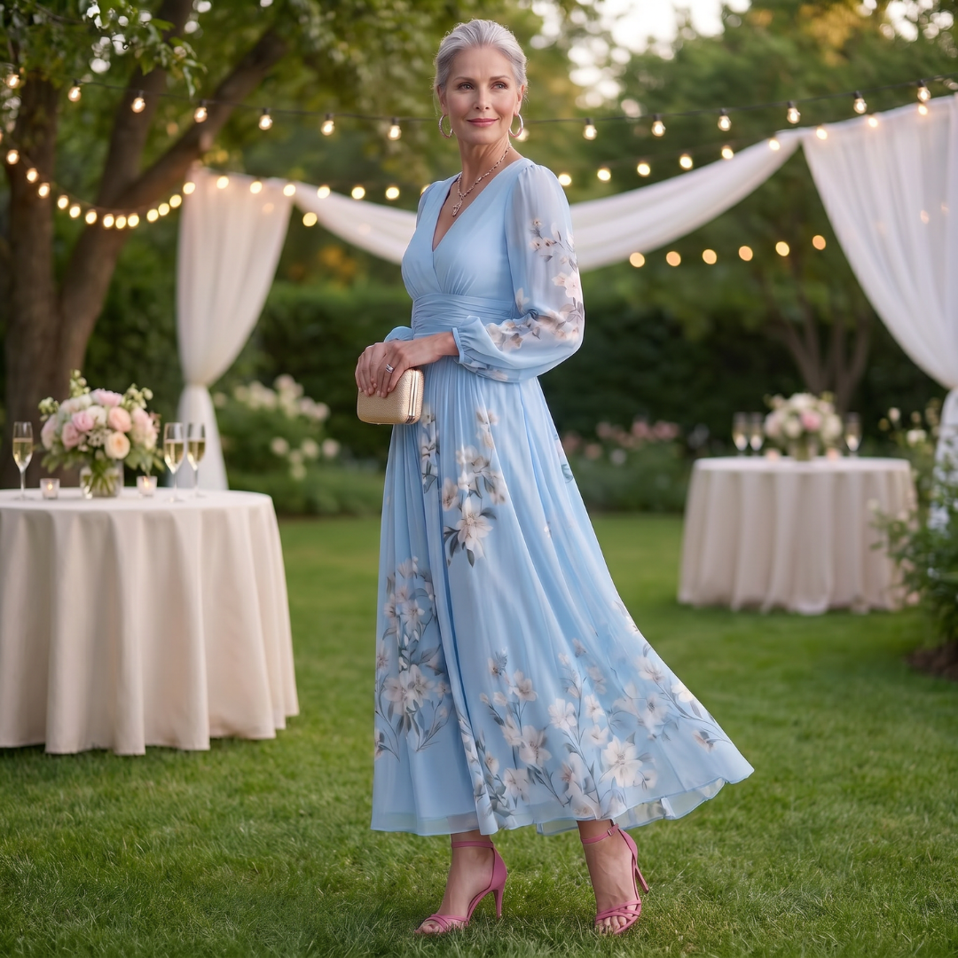Rosa Feminine Flowing Maxi Dress