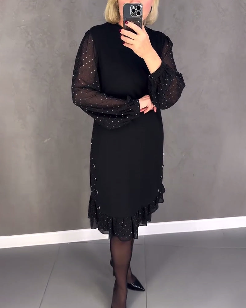 Aubrey | Long-sleeved polka dot dress