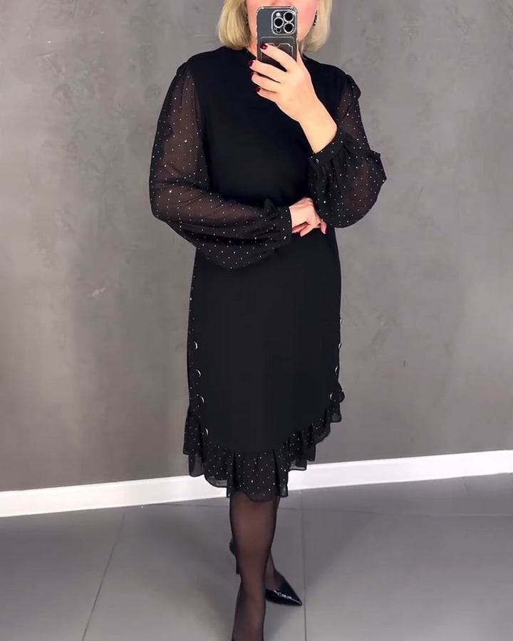 Aubrey | Long-sleeved polka dot dress