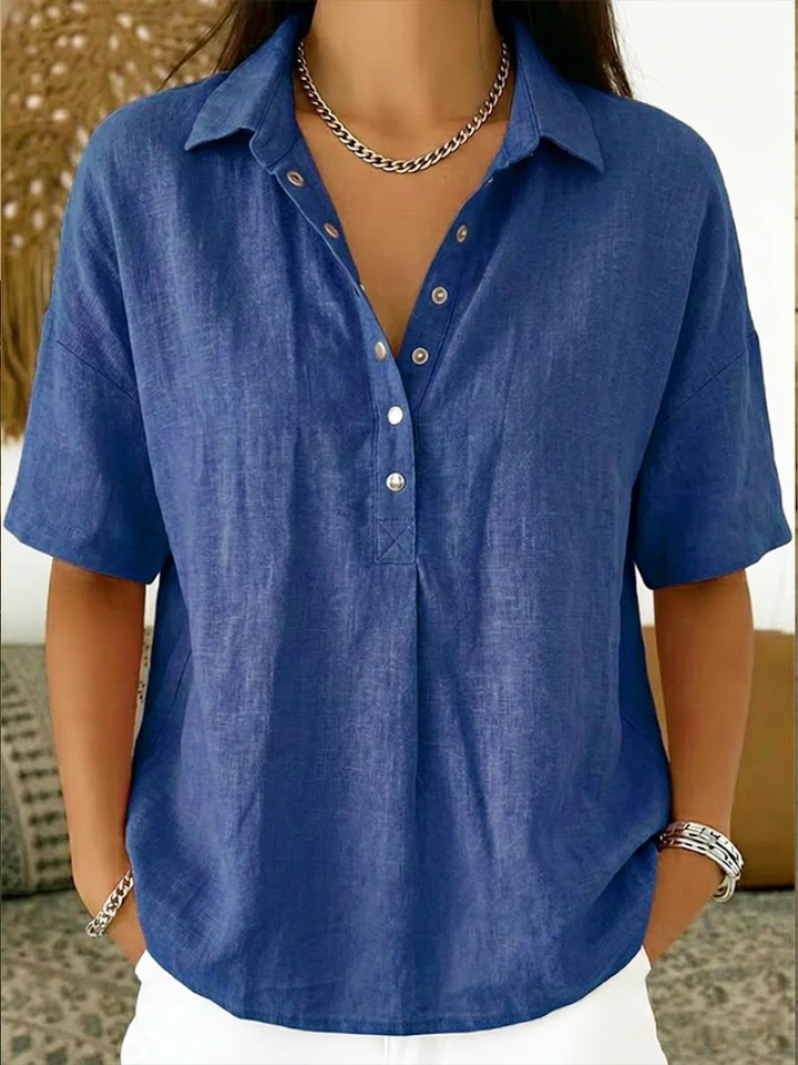 Rachel Collared Button Detail Blouse