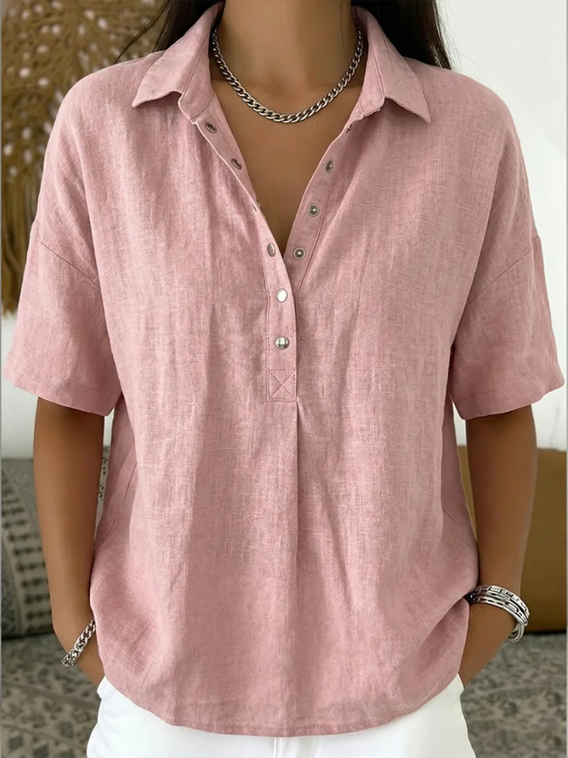 Rachel Collared Button Detail Blouse