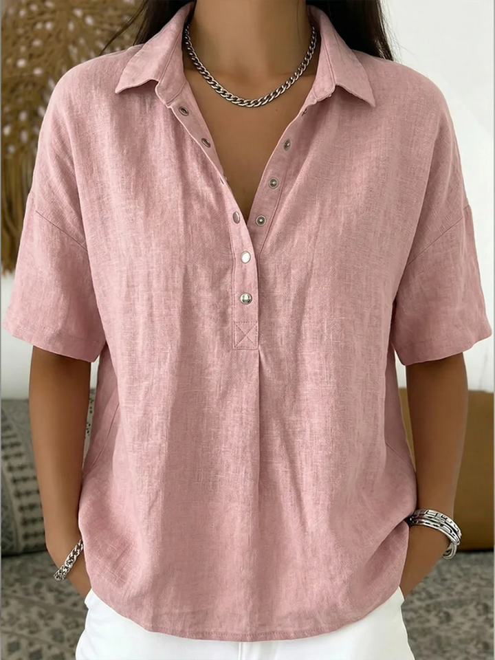 Rachel Collared Button Detail Blouse