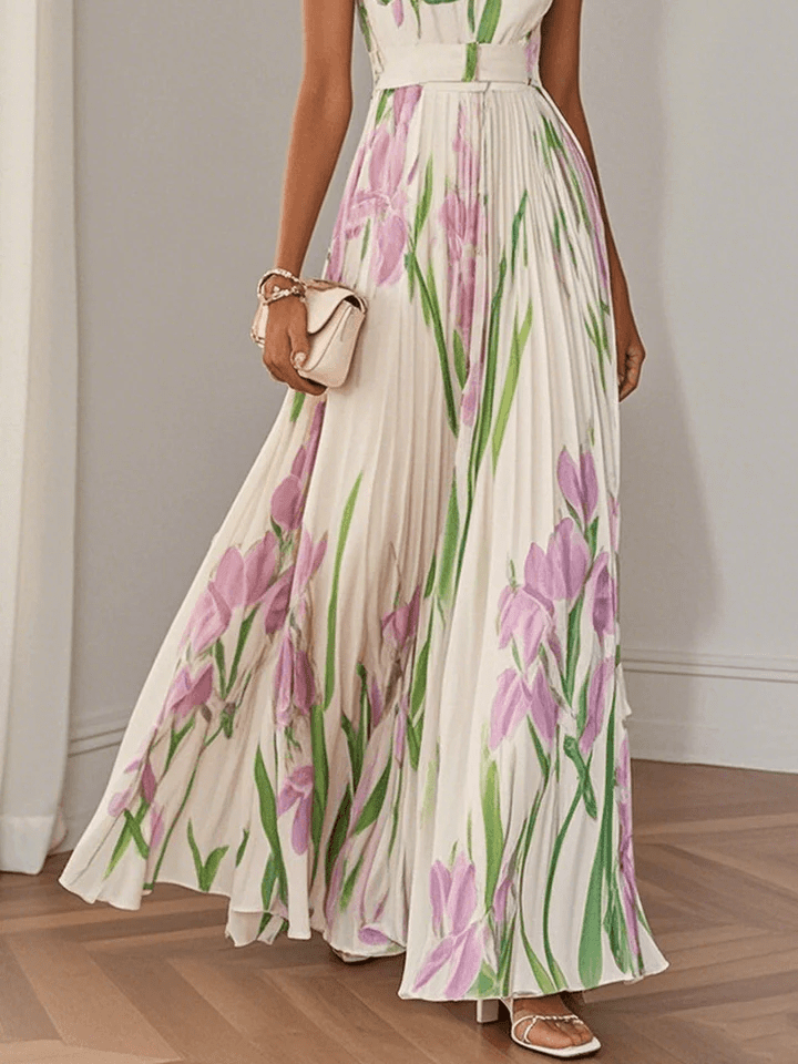 Ivana Sleeveless Chiffon Maxi Dress