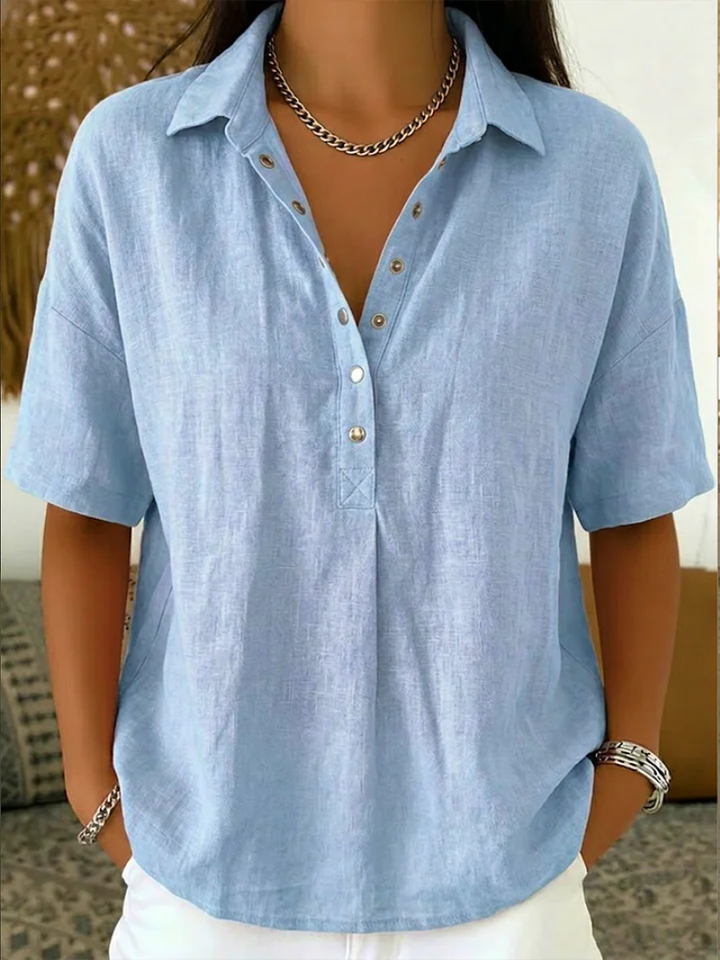 Rachel Collared Button Detail Blouse
