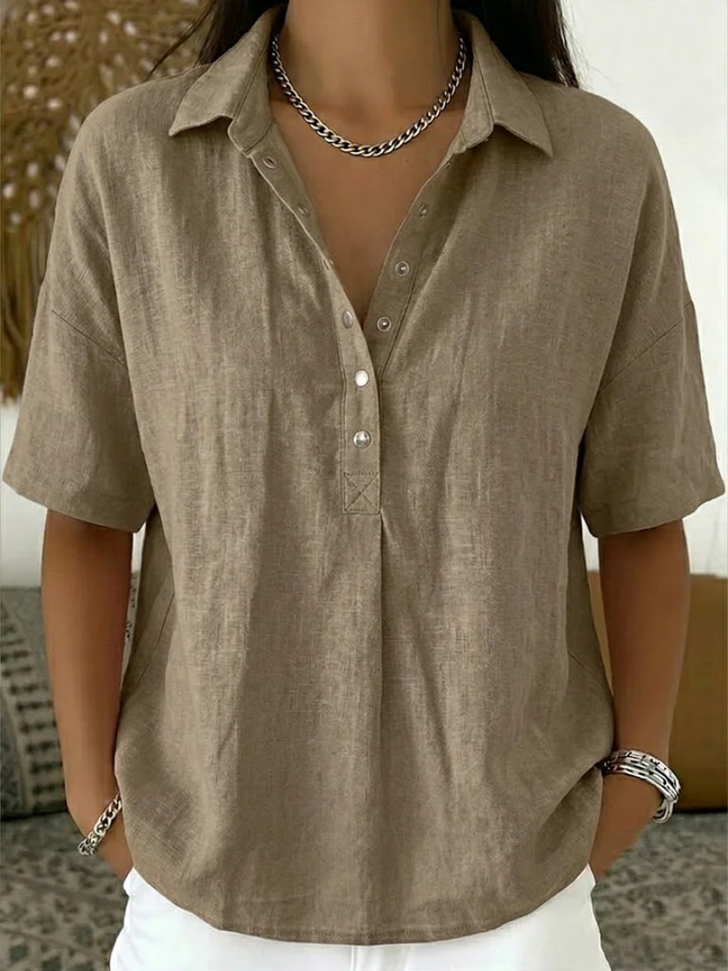 Rachel Collared Button Detail Blouse