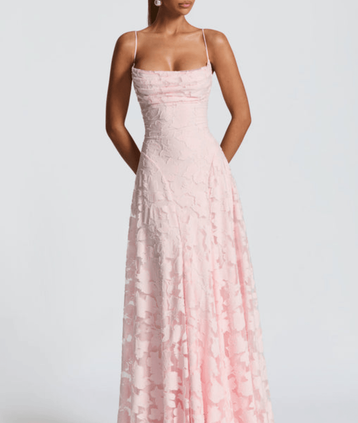 Helia Floral Pattern Sleeveless Maxi Dress