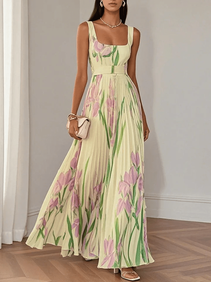 Ivana Sleeveless Chiffon Maxi Dress